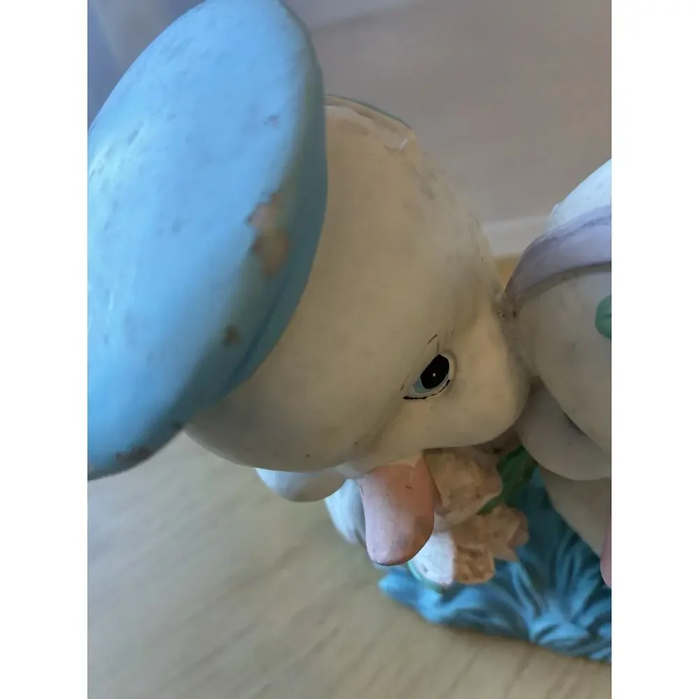 VTG Easter Chicks Sailor Boy & Girl Figurine Love Flowers Basket Spring Decor